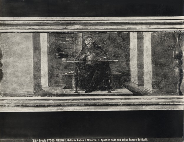 Brogi — Firenze. Galleria Antica e Moderna. S. Agostino nella sua cella; Sandro Botticelli. — particolare